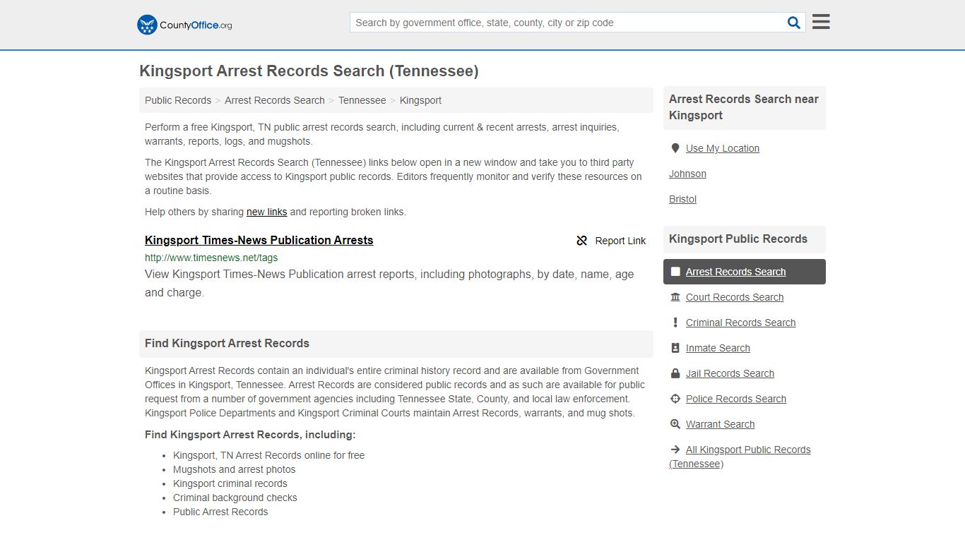 Arrest Records Search - Kingsport, TN (Arrests & Mugshots)