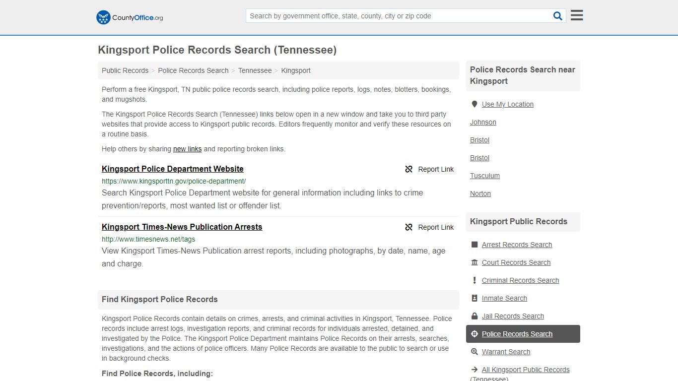 Police Records Search - Kingsport, TN (Accidents & Arrest ...